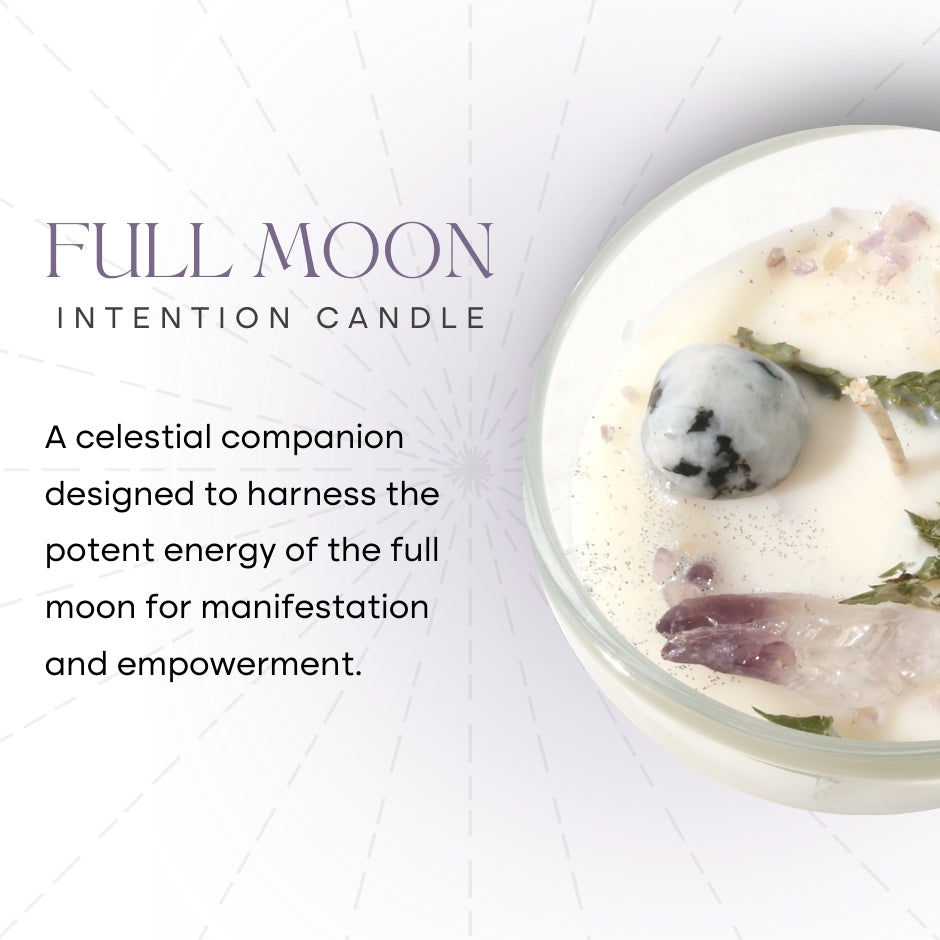 Full Moon Crystal Intention Candle