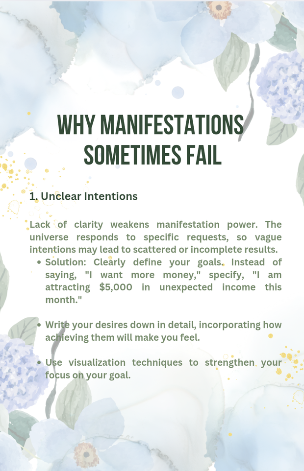 Prisma-Moon Manifestation ebook and journal on manifestation techniques with floral design.