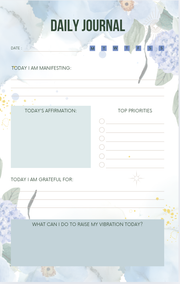 Prisma-Moon Manifestation ebook and journal with daily affirmation and gratitude sections.