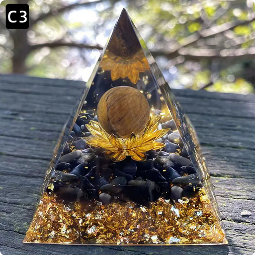 Prisma Calming Energy Pyramid 6CM for relaxation and stress reduction.