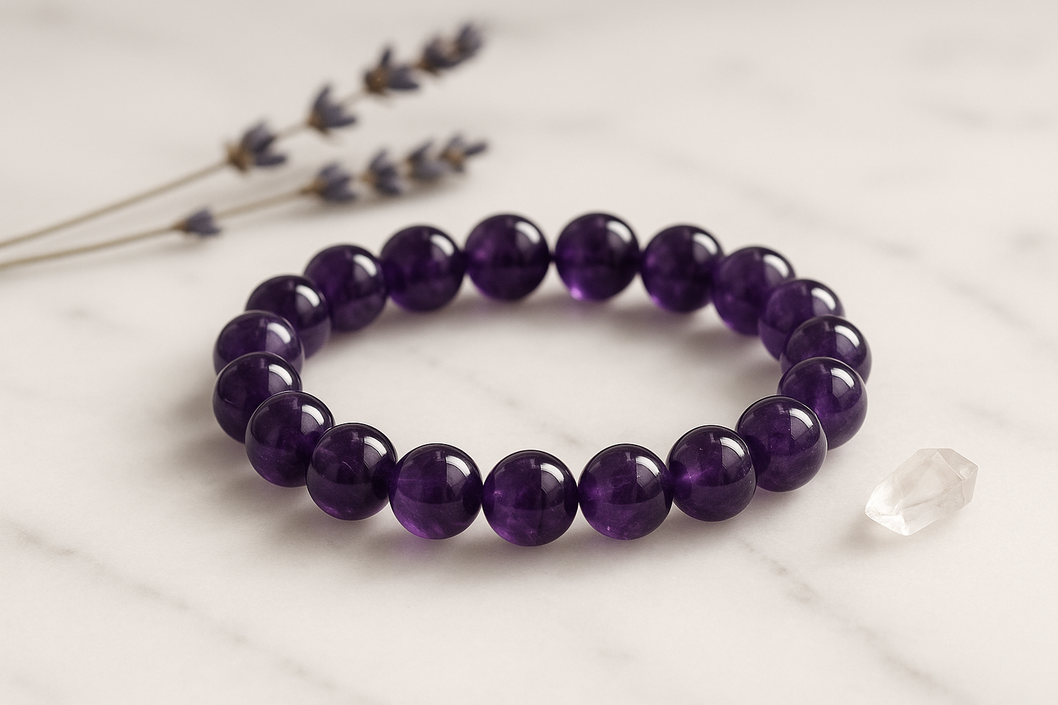  Amethyst Bracelet (8mm) – Peace • Clarity • Protection-dark purple -aesthetic