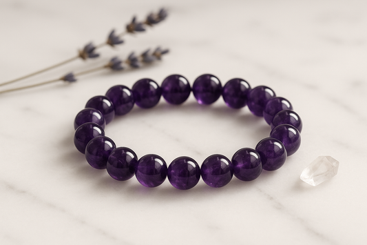  Amethyst Bracelet (8mm) – Peace • Clarity • Protection-dark purple -aesthetic
