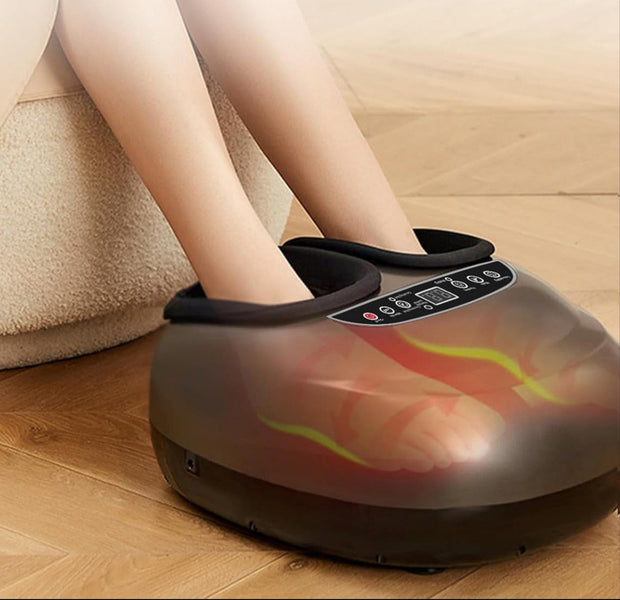 Prisma Electric Foot Massager providing relaxation for feet and legs at home.
