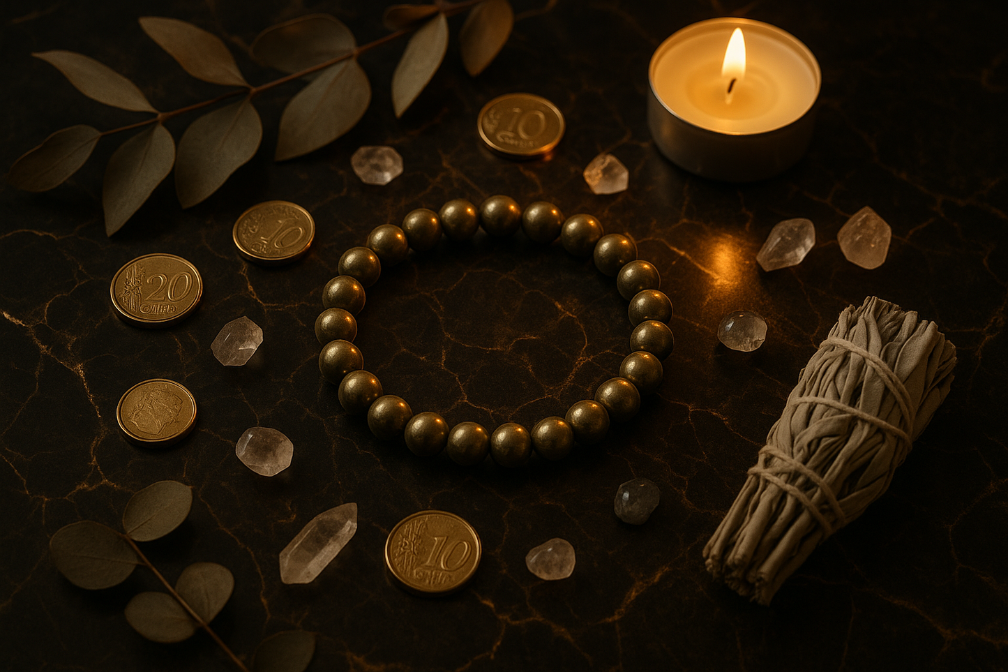 Pyrite Bracelet (8mm) aesthetic – Wealth • Abundance • Protection