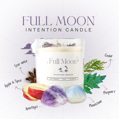 Full Moon Crystal Intention Candle