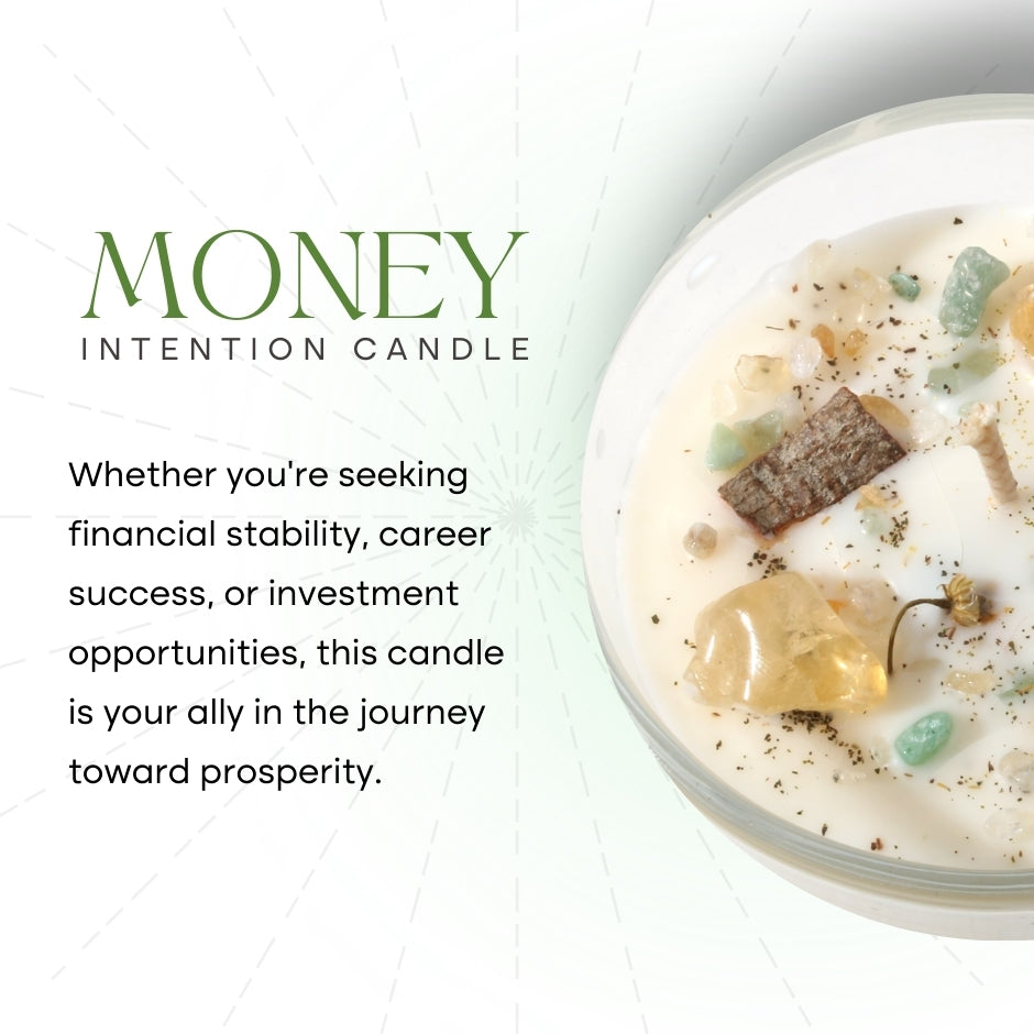 Money Crystal Intention Candle