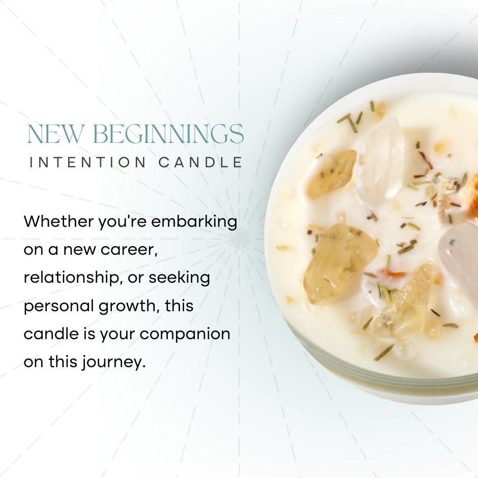 New Beginnings Crystal Intention Candle