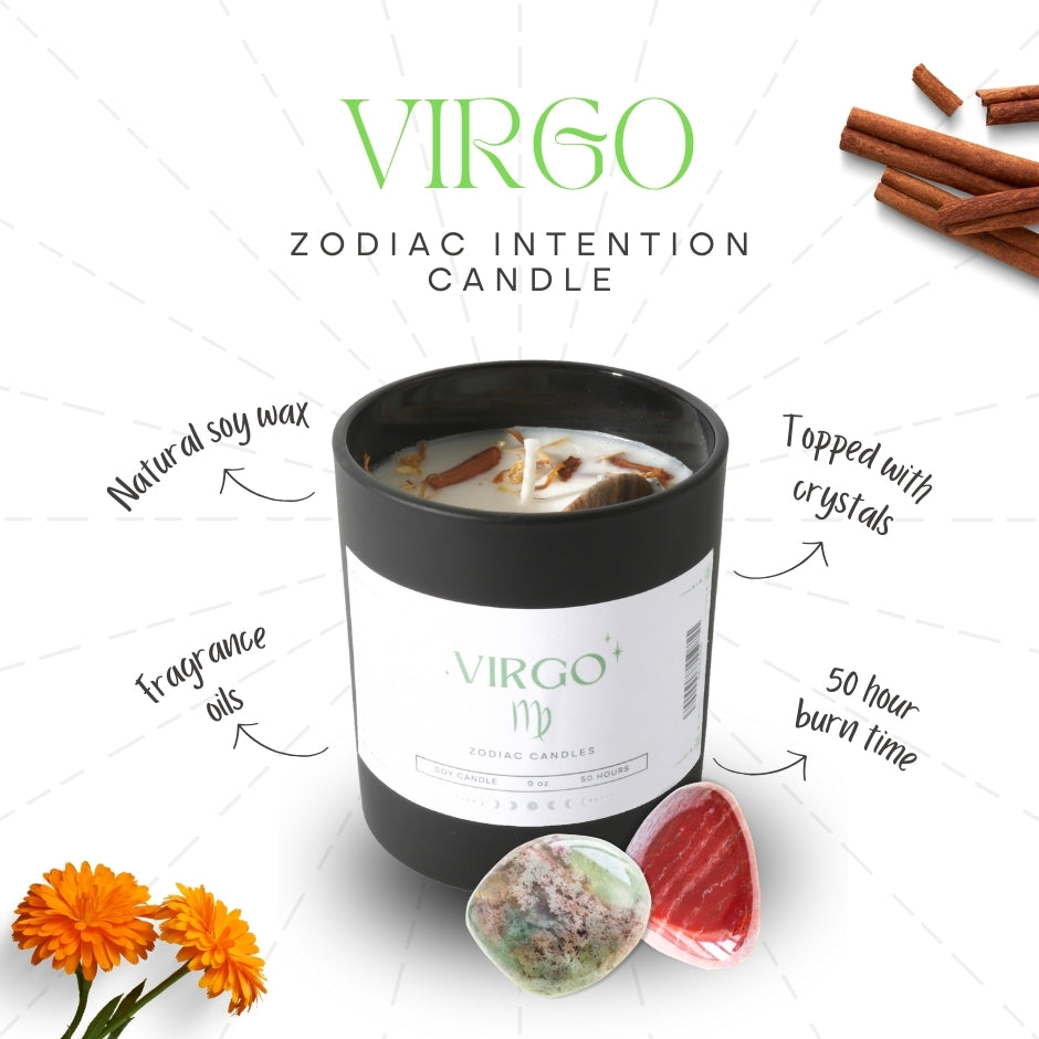 Virgo Zodiac Crystal Candle